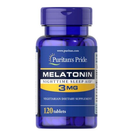 Mela'tonina 3mg 120 Tablete (Insomnie, tulburari somn, somnifer natural) Puritan's Pride